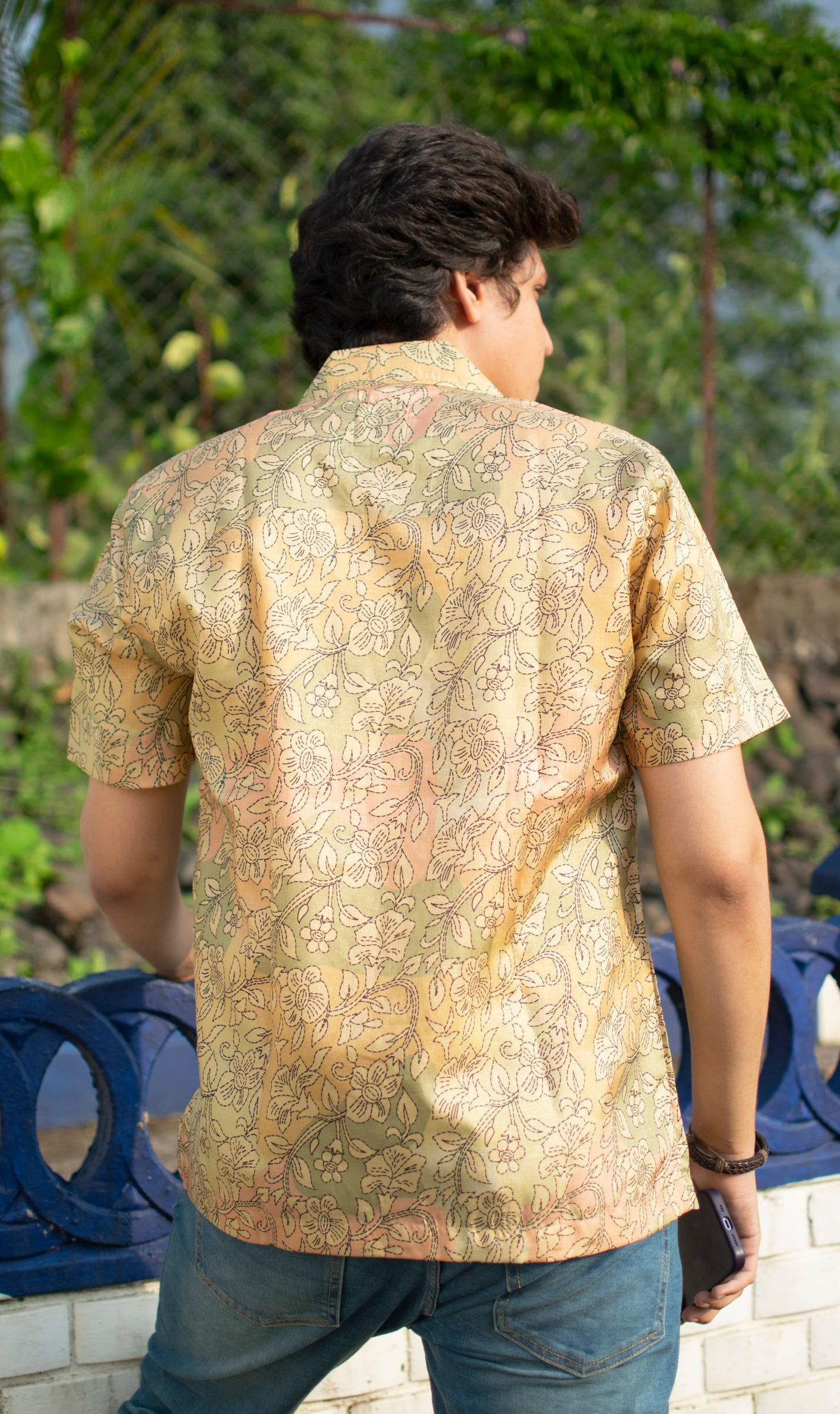 Golden Harvest Khadi Silk Shirt – Paisley Meadow Dream