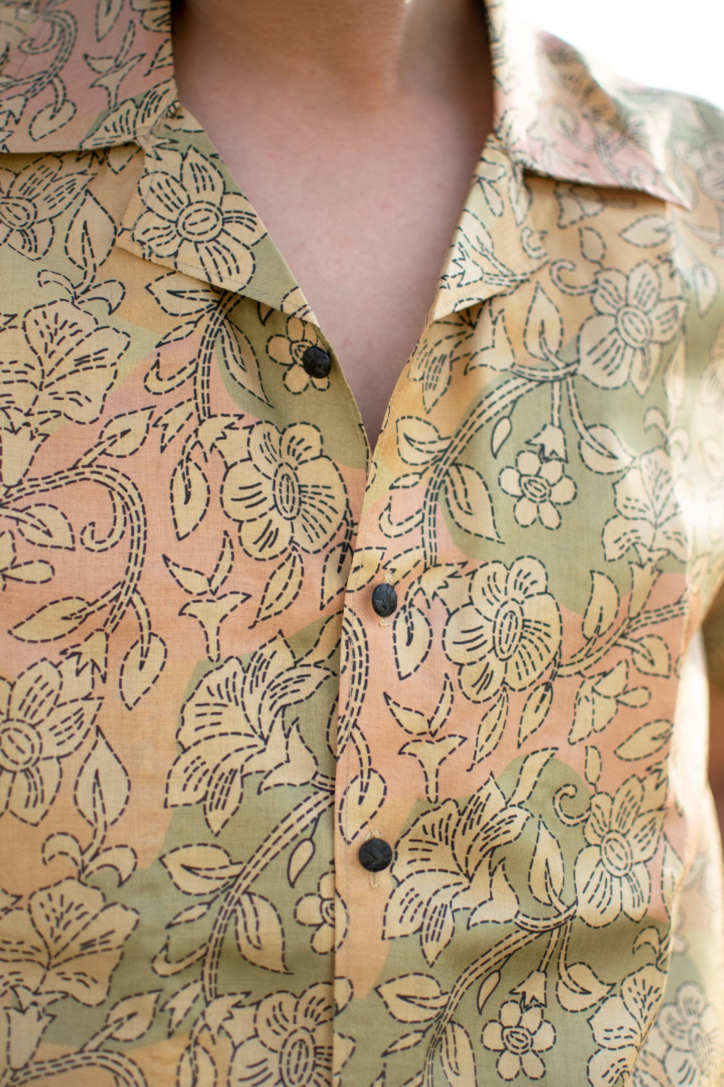 Golden Harvest Khadi Silk Shirt – Paisley Meadow Dream