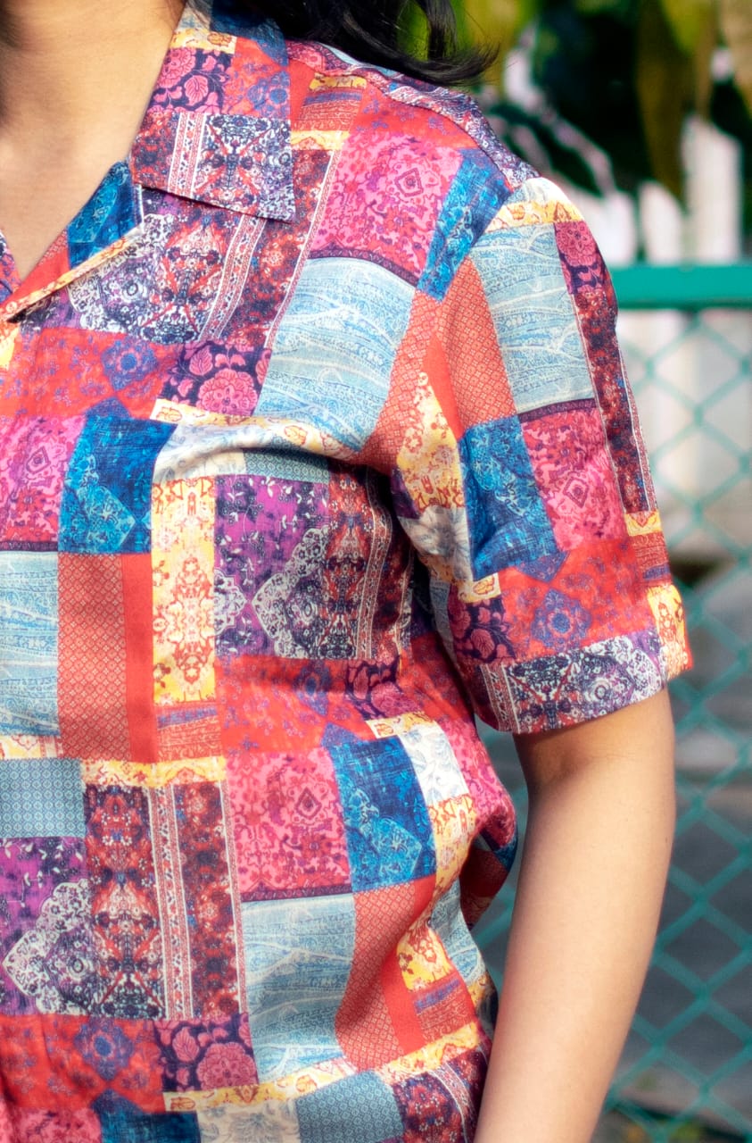 Boho Breeze Patchwork Shirt