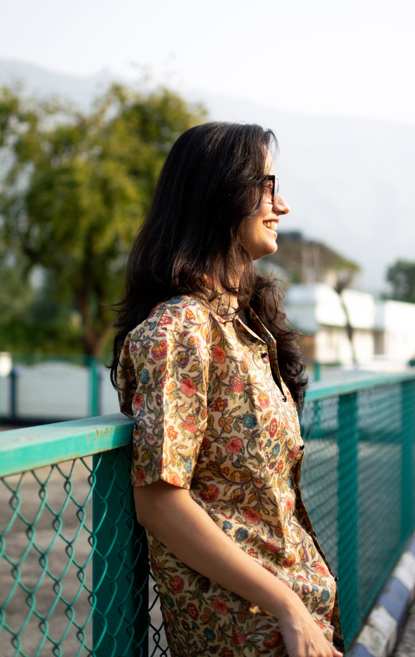 Floral Whisper Khadi Silk Shirt – Garden Serenity Escape