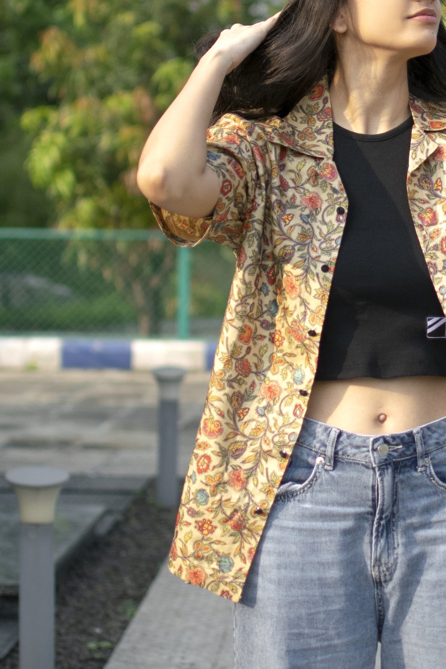 Floral Whisper Khadi Silk Shirt – Garden Serenity Escape