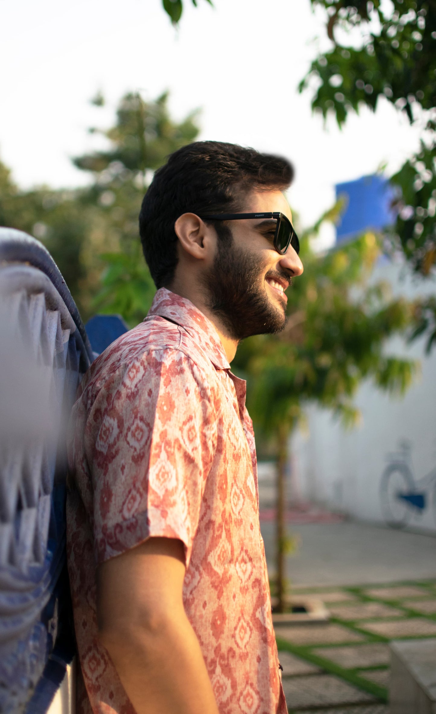 Terracotta Ikat Linen Silk Shirt – Timeless Heritage in Modern Comfort