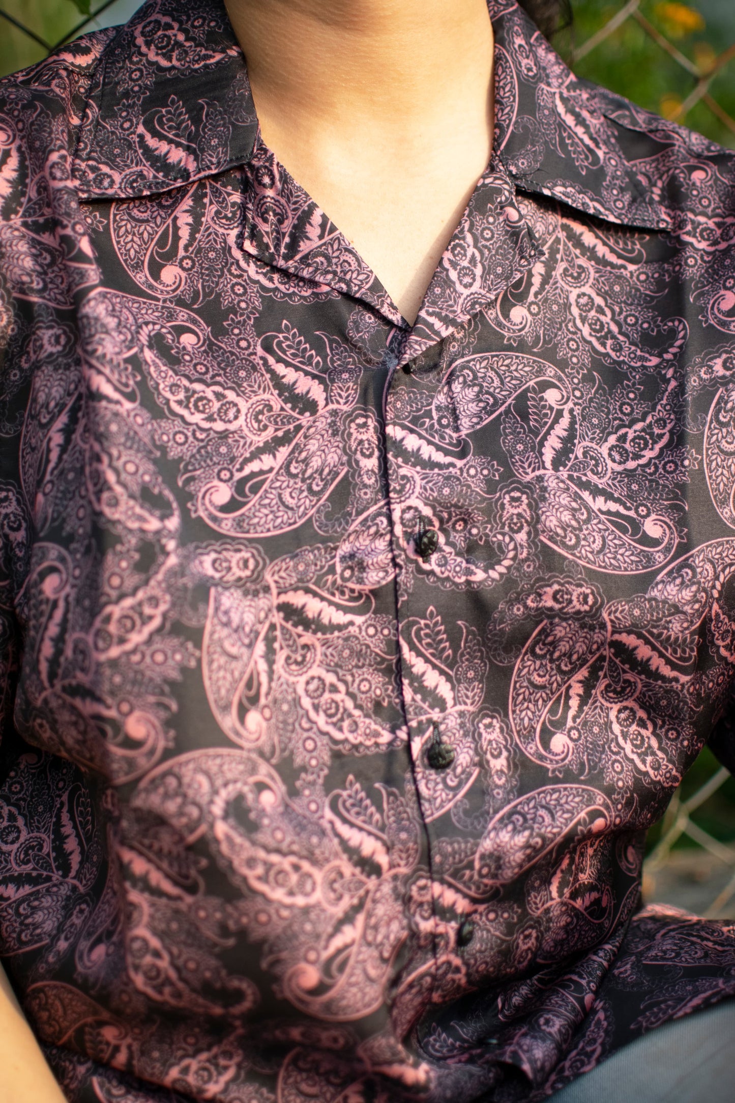 Paisley Breeze Linen Silk Shirt – Plum Rose
