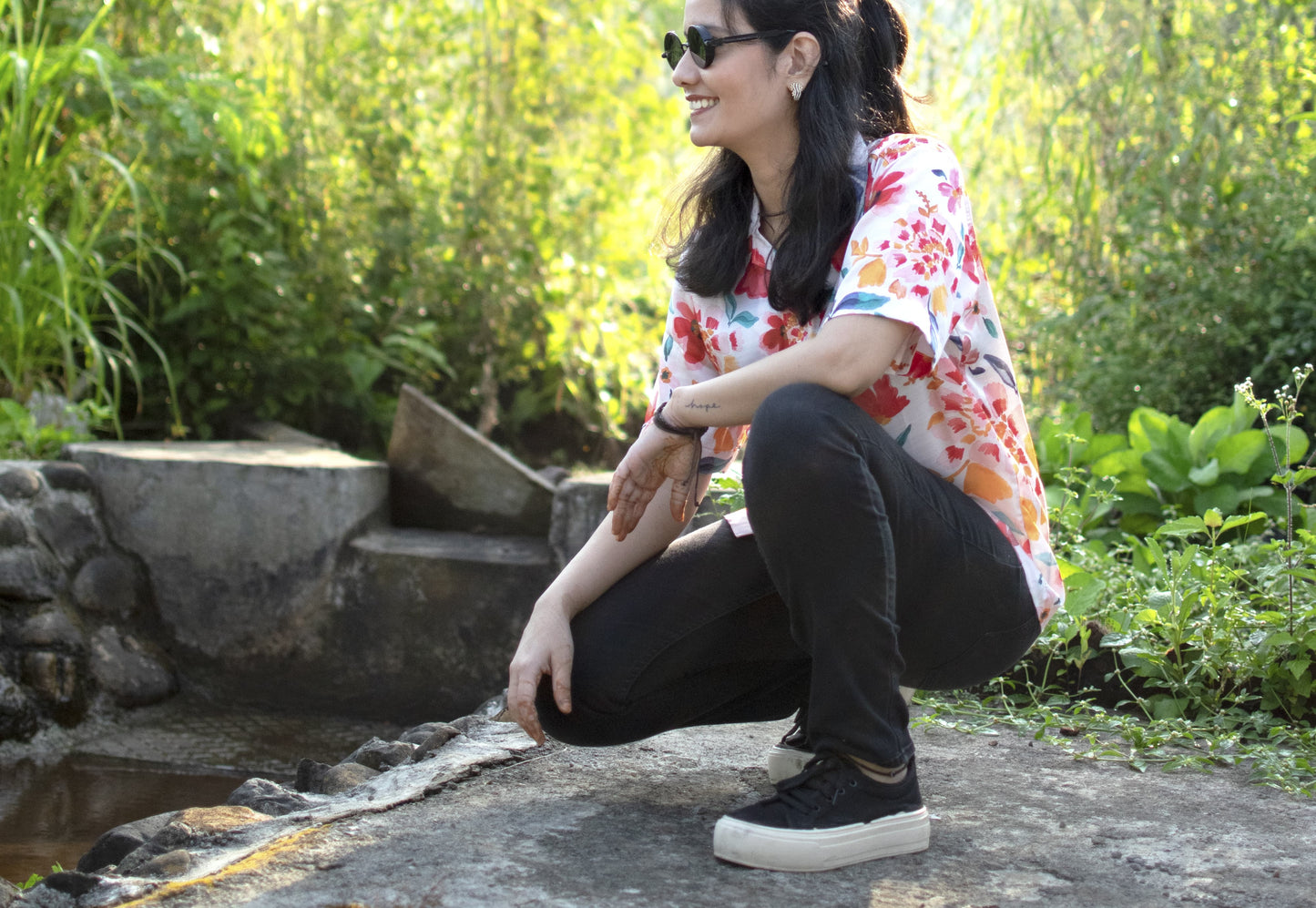 Tropical Bloom Linen-Silk Shirt