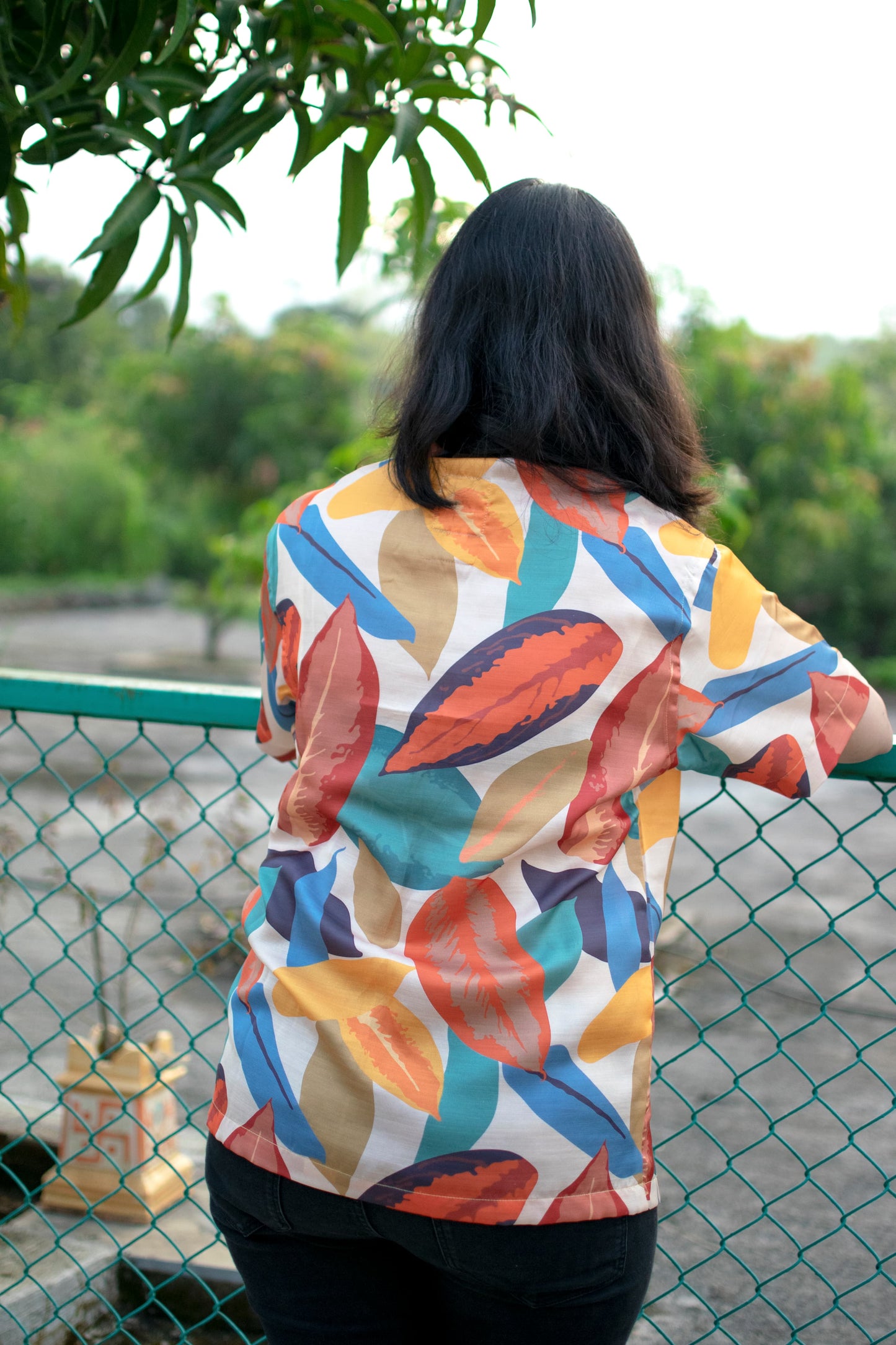 Tropical Breeze Printed Linen Silk Shirt