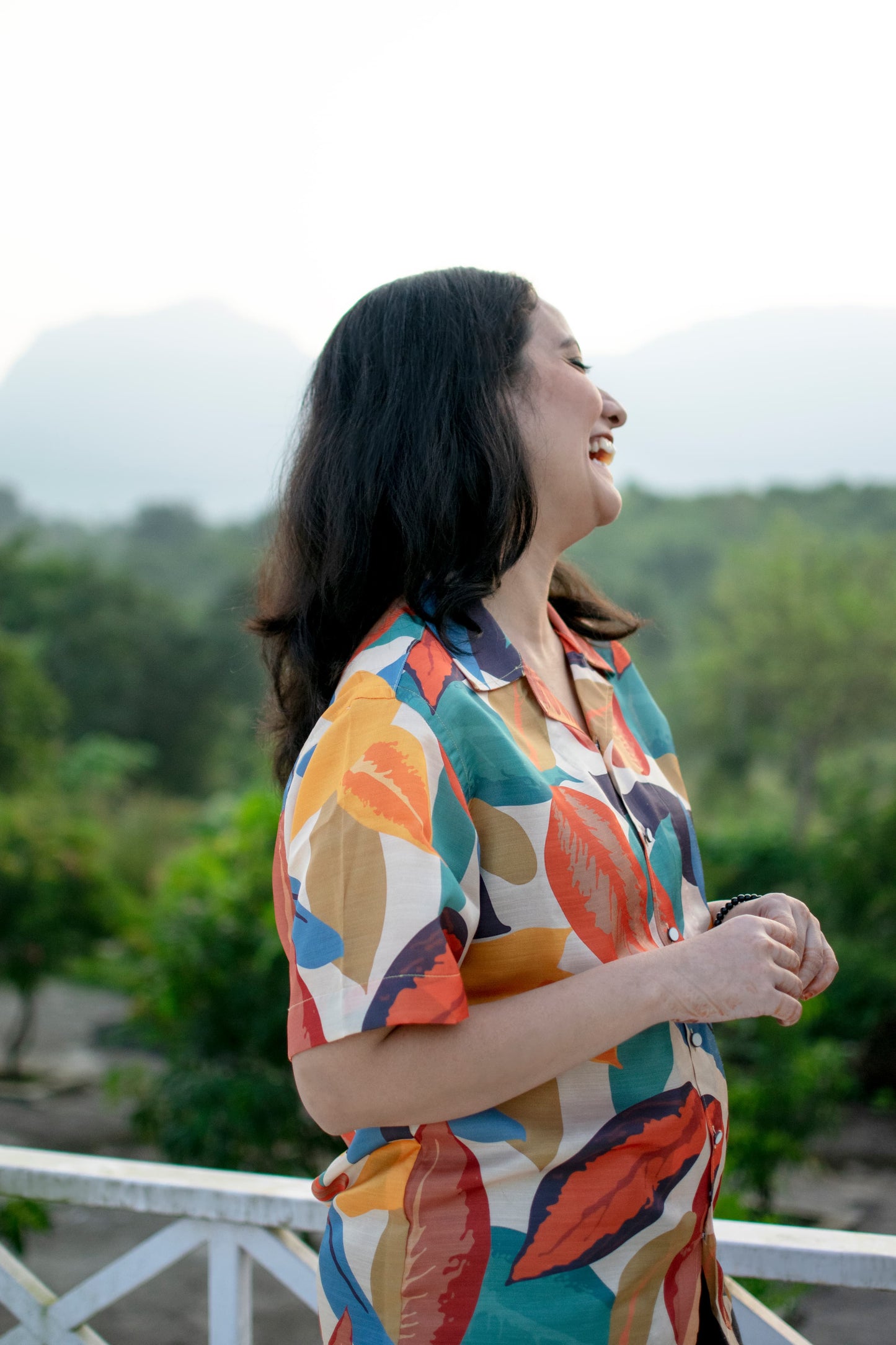 Tropical Breeze Printed Linen Silk Shirt