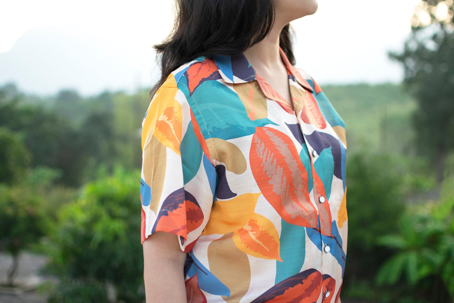 Tropical Breeze Printed Linen Silk Shirt