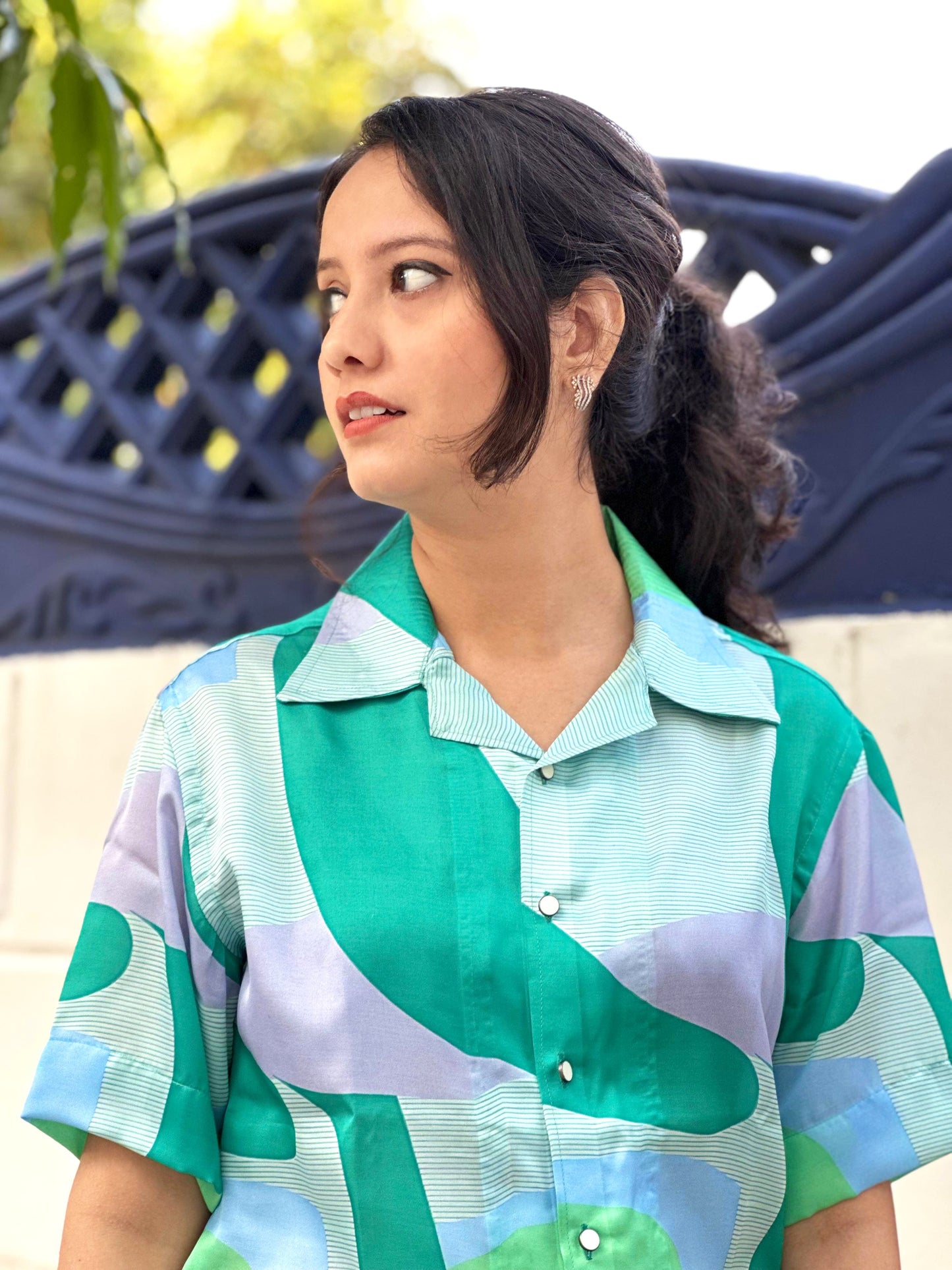 Aqua Drift Linen Silk Shirt – Breeze Edition