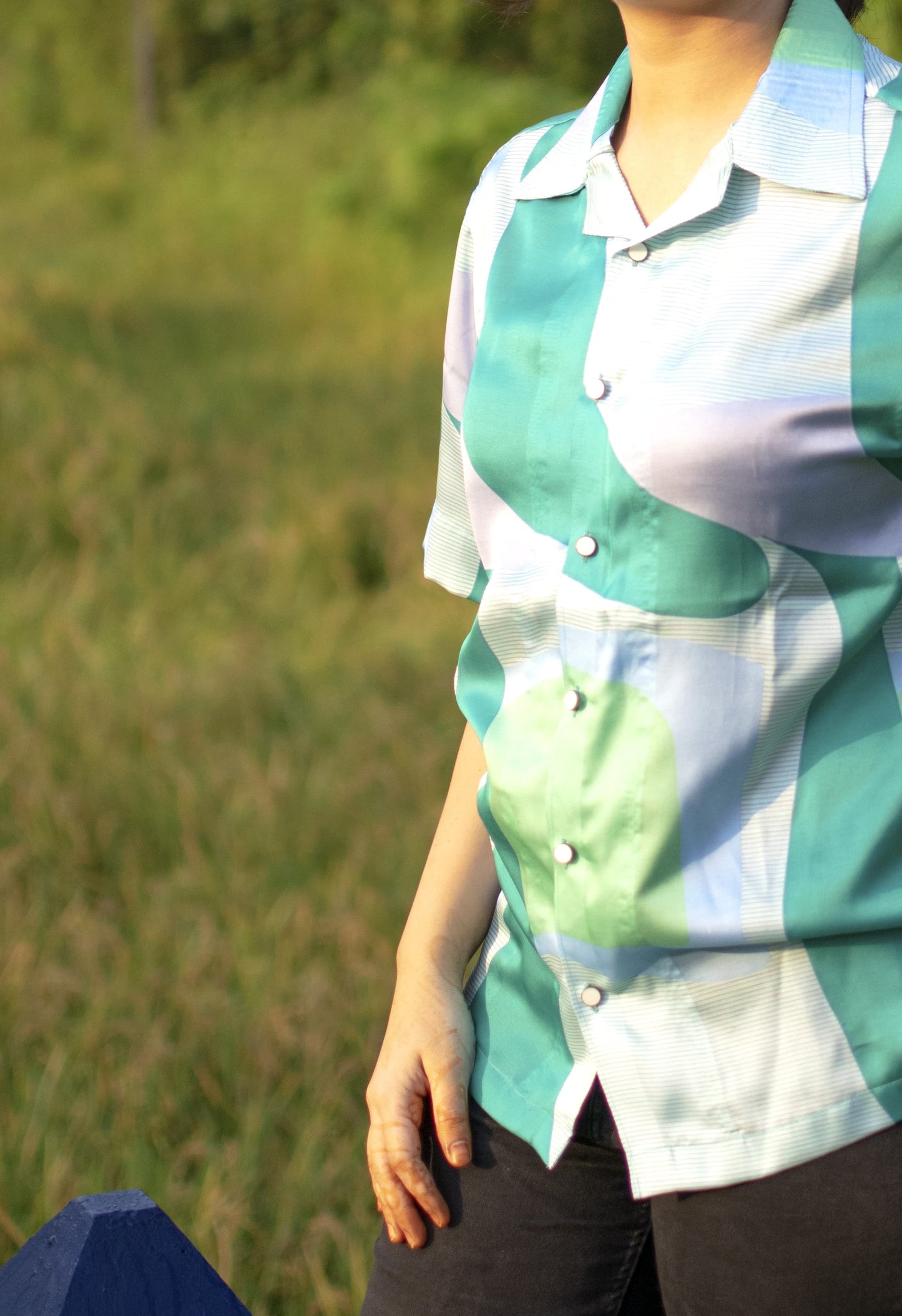 Aqua Drift Linen Silk Shirt – Breeze Edition