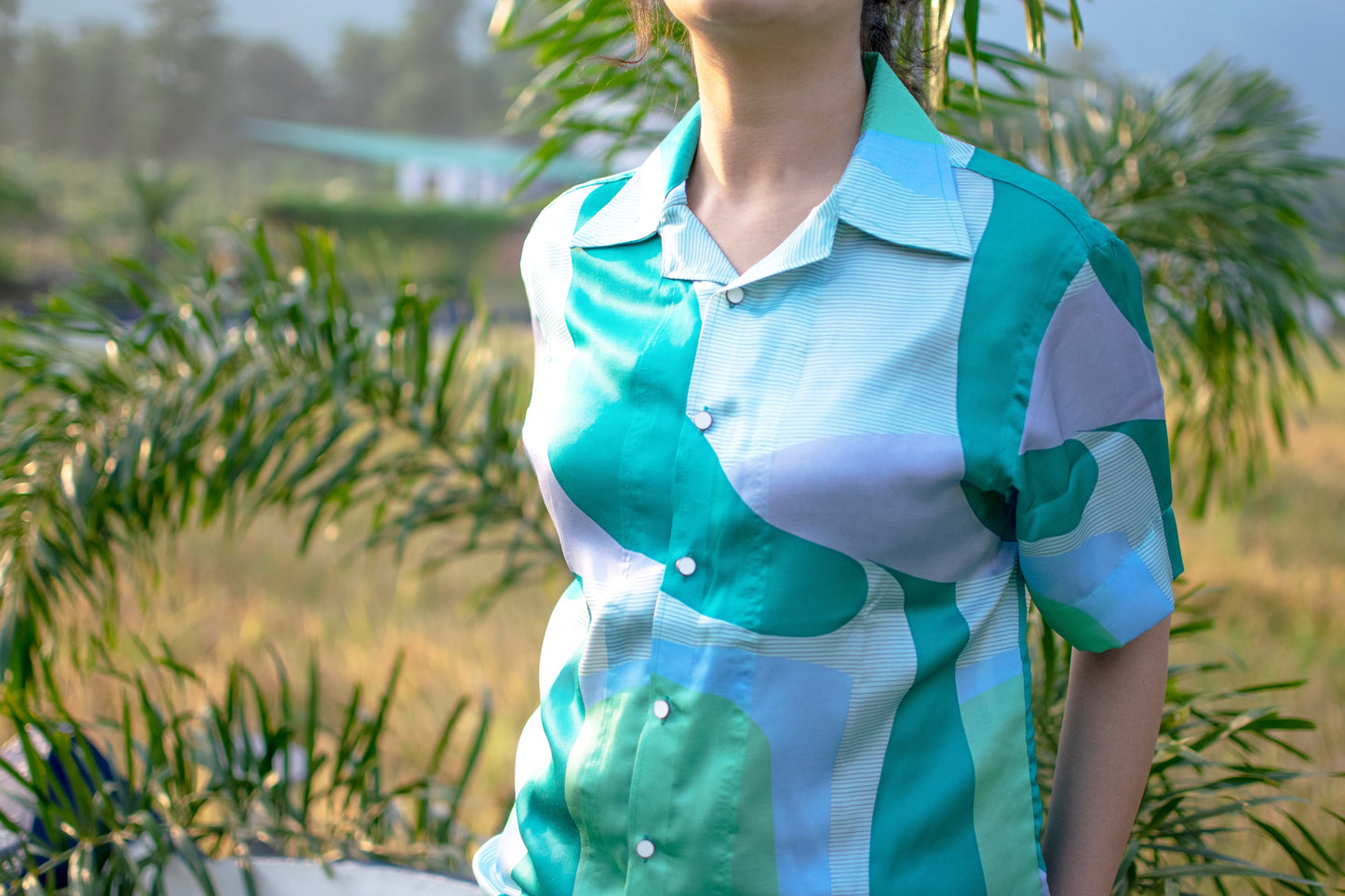 Aqua Drift Linen Silk Shirt – Breeze Edition