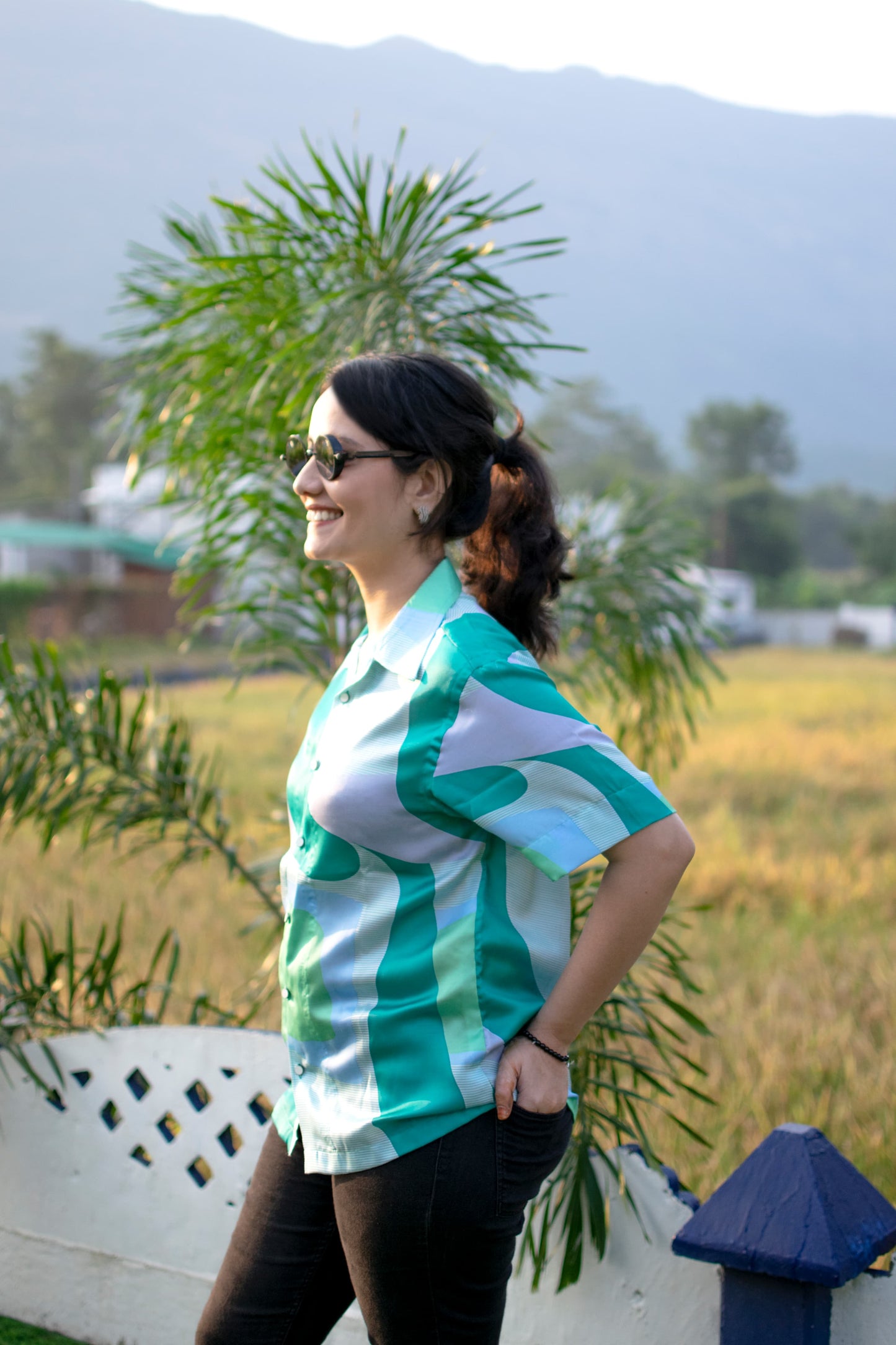 Aqua Drift Linen Silk Shirt – Breeze Edition