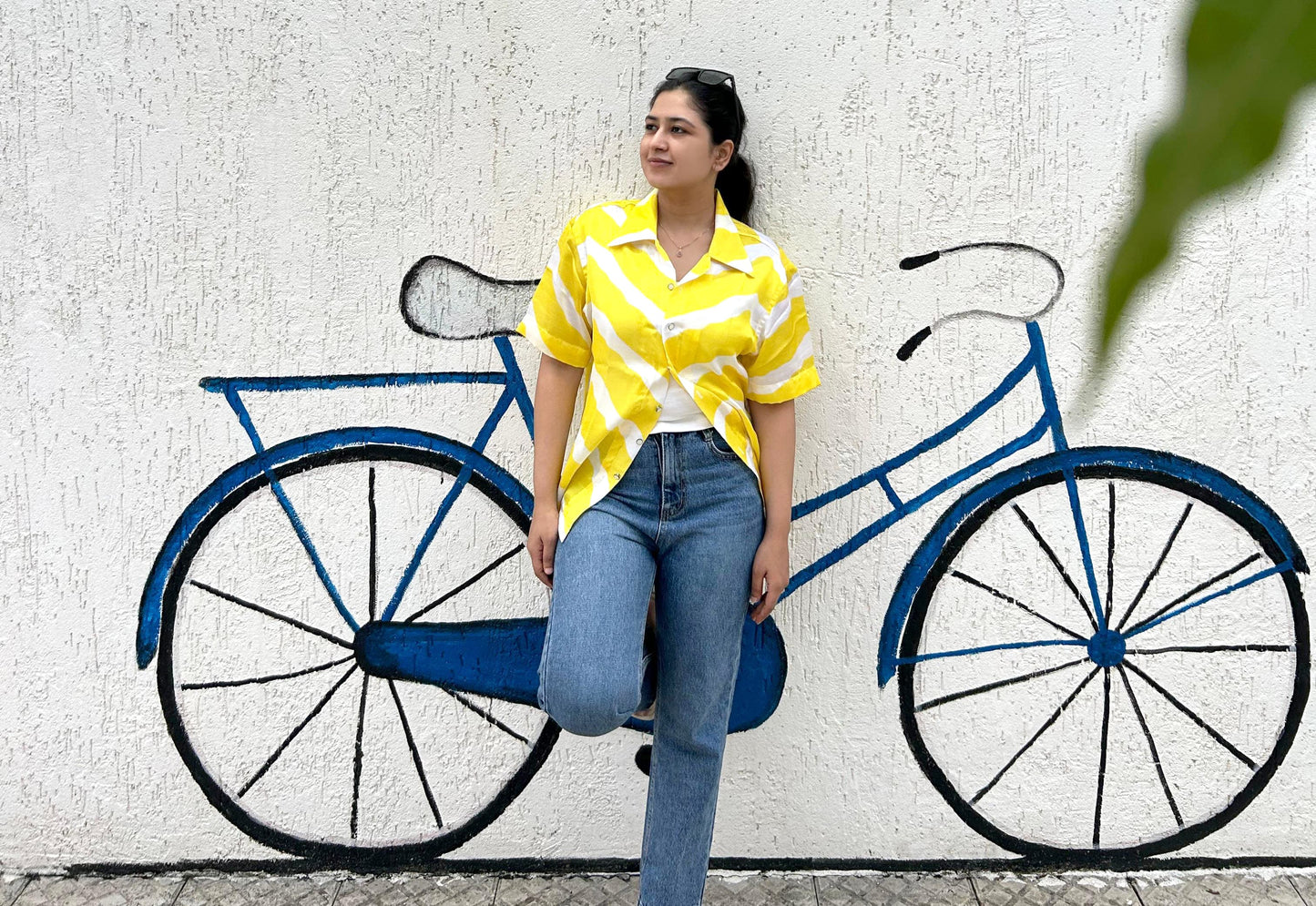 Sunbeam Linen Silk Shirt – Bold Yellow Brushstroke