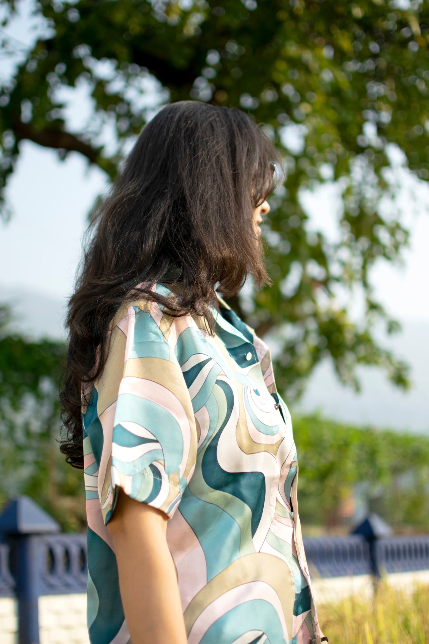 Coastal Bloom Linen Silk Shirt – Soft Horizons