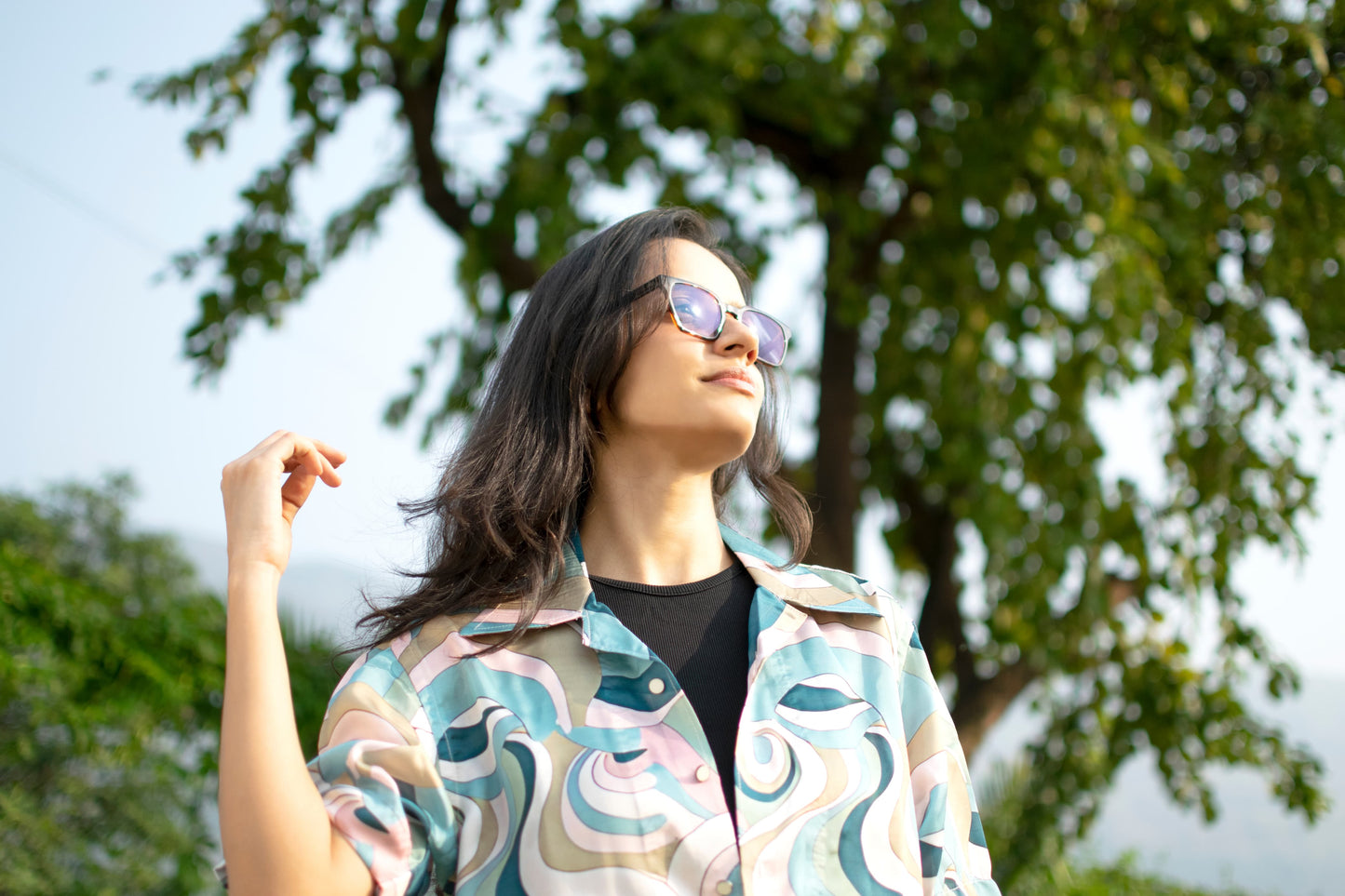 Coastal Bloom Linen Silk Shirt – Soft Horizons