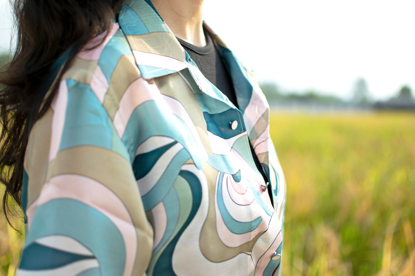 Coastal Bloom Linen Silk Shirt – Soft Horizons